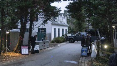 El camino de acceso a la casa del presidente Joe Biden en Wilmington, Delaware. El FBI registró la casa de Biden el viernes 20 de enero y localizó nuevos documentos clasificados. &nbsp;
