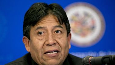 En esta foto de archivo del 16 de junio de 2015, el entonces canciller boliviano David Choquehuanca da una conferencia de prensa durante la Asamblea General de la Organizaci&oacute;n de Estados Americanos (OEA) en Washington.&nbsp; |