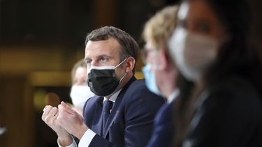 El presidente de Francia, Emmanuel Macron, ofrece un discurso durante la Convención Ciudadana sobre el Clima, en París, el lunes 14 de diciembre de 2020.&nbsp;