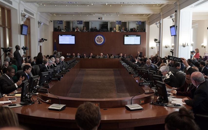 Vista general de una sesión ordinaria del Consejo Permanente de la Organización de Estados Americanos sobre la situación en Venezuela, el miércoles 10 de mayo 2017, en la sede de ese organismo en Washington, EEUU.