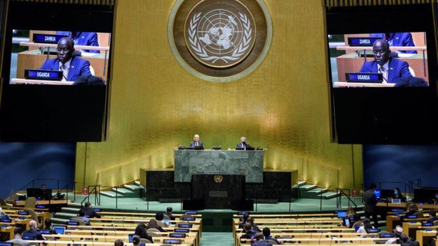 En esta foto proveida por la ONU se ve la Asamblea General durante su 75to período de sesiones el 29 de septiembre del 2020, en Nueva York.