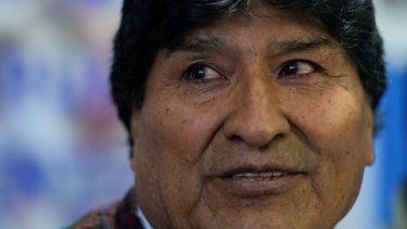 Evo Morales, expresidente y actual presidente del partido MAS, da una conferencia de prensa en La Paz, Bolivia, abril de 2024.&nbsp;
