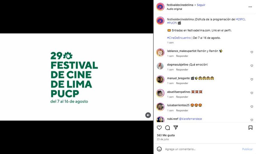 29° Festival de Cine de Lima.