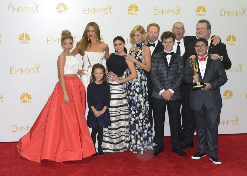 Los integrantes del reparto de la serie Modern&nbsp;Family durante la ceremonia 66 edición de los premios Emmy en 2014. Ya son 10 temporadas de la galardonada serie.