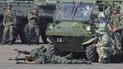 Ejercicio militar de las fuerzas del régimen de Nicolás Maduro en el aeropuerto Francisco García de Hevia, en la población fronteriza de La Fría en el estado de Táchira, Venezuela. Ejercicio militar de las fuerzas del régimen de Nicolás Maduro en el aeropuerto Francisco García de Hevia, en la población fronteriza de La Fría en el estado de Táchira, Venezuela.