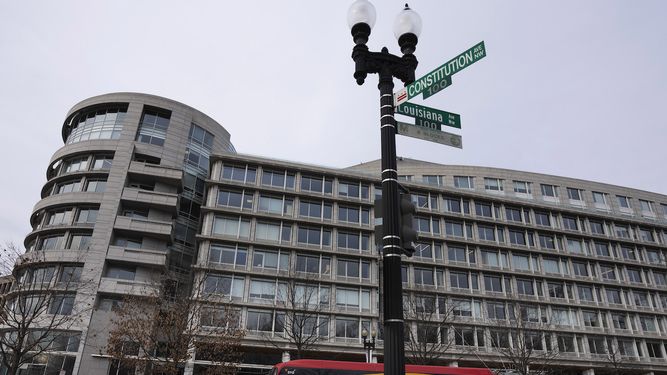 El edificio que albergaba las oficinas del antiguo instituto del presidente Joe Biden, el Penn Biden Center, en Washington, D.C., el martes 10 de enero de 2023.&nbsp;