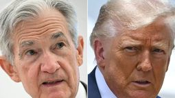 El presidente de Estados Unidos Donald J. Trump (der.) y el jefe de la Reserva Federal (Fed o Banco Central), Jerome Powell. El presidente de Estados Unidos Donald J. Trump (der.) y el jefe de la Reserva Federal (Fed o Banco Central), Jerome Powell.