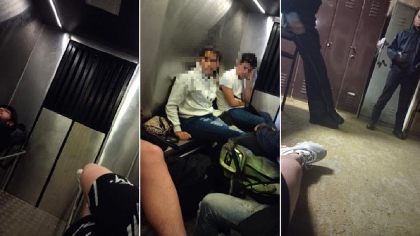 Imágenes del interior del camión y la unidad de la Policía fronteriza donde estuvieron Jorge y Alberto junto a otros migrantes.&nbsp;CORTESÍA DE LOS ENTREVISTADOS