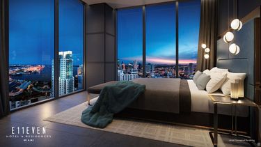Vista desde un dormitorio principal del E11EVEN Hotel and Residences en Miami.