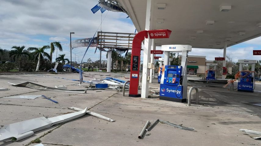 Destrozos en la zona de Port Charlotte.