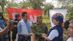 El soldado Fredy Moreno Mahecha tras su liberación en Arauca.