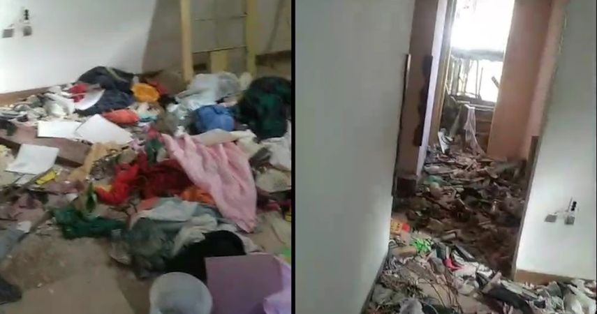 Apartamentos llenos de escombro y basura en el edificio contiguo al Hotel Saratoga.&nbsp;