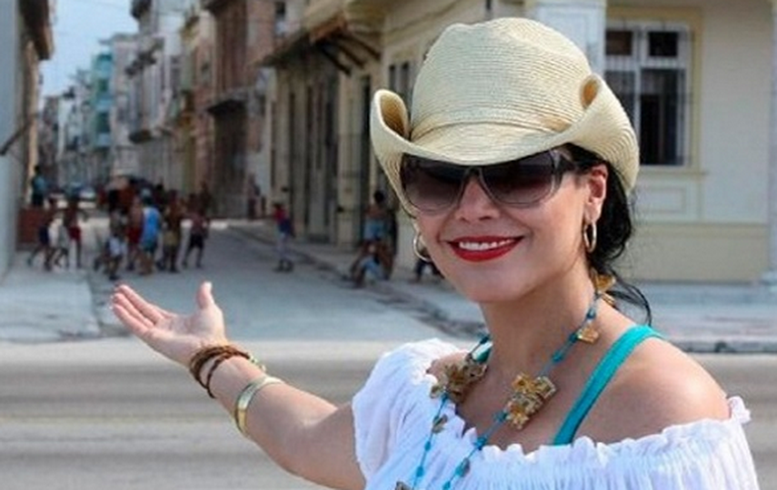La cantante puertorriqueña de merengue y pop latino Olga Tañón, quien se encuentra en La Habana de visita. (EFE)