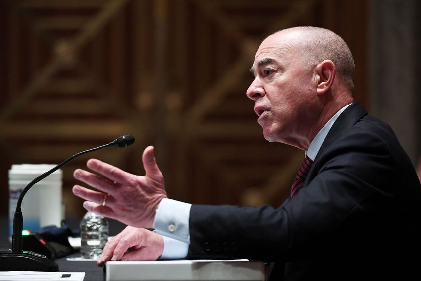 El secretario de Seguridad Nacional de Estados Unidos Alejandro Mayorkas declara ante la Comisión de Seguridad Nacional y Asuntos Gubernamentales del Senado el jueves 13 de mayo del 2021.&nbsp;