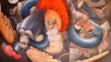 Obra de la exposición Ecos de la Nocturnidad del artista peruano Héctor Acevedo. 