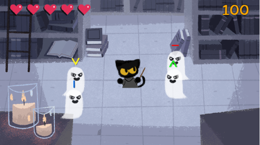 Los fantasmas muestran un símbolo que debe ser repetido por el jugador