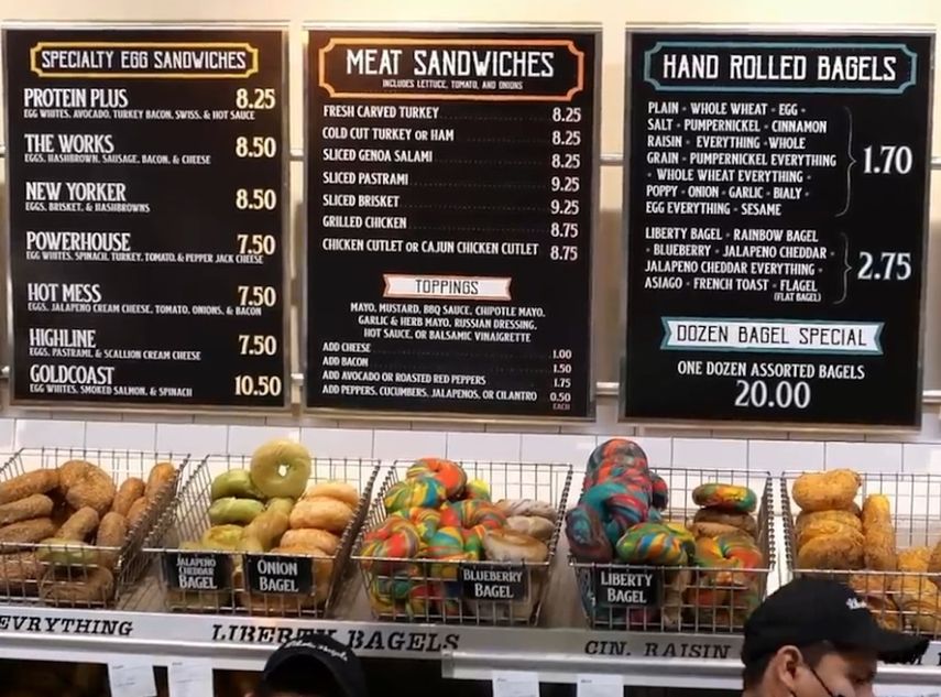 Menú de Bagel Pub.