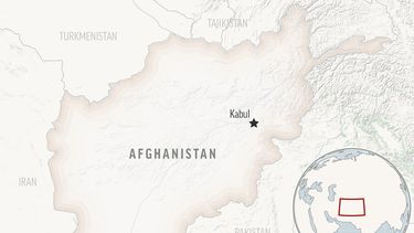 Mapa de Afganistán con Kabul, la capital.