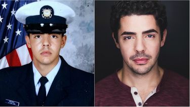 Noel Mirabal, en 2016 durante un periodo de entrenamiento en la Guardia Costera, y en una foto reciente, tomada por David Noles. 