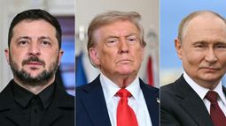El presidente ucraniano, Volodymyr Zelensky, el presidente estadounidense, Donald Trump y el presidente ruso, Vladimir Putin. El presidente ucraniano, Volodymyr Zelensky, el presidente estadounidense, Donald Trump y el presidente ruso, Vladimir Putin.