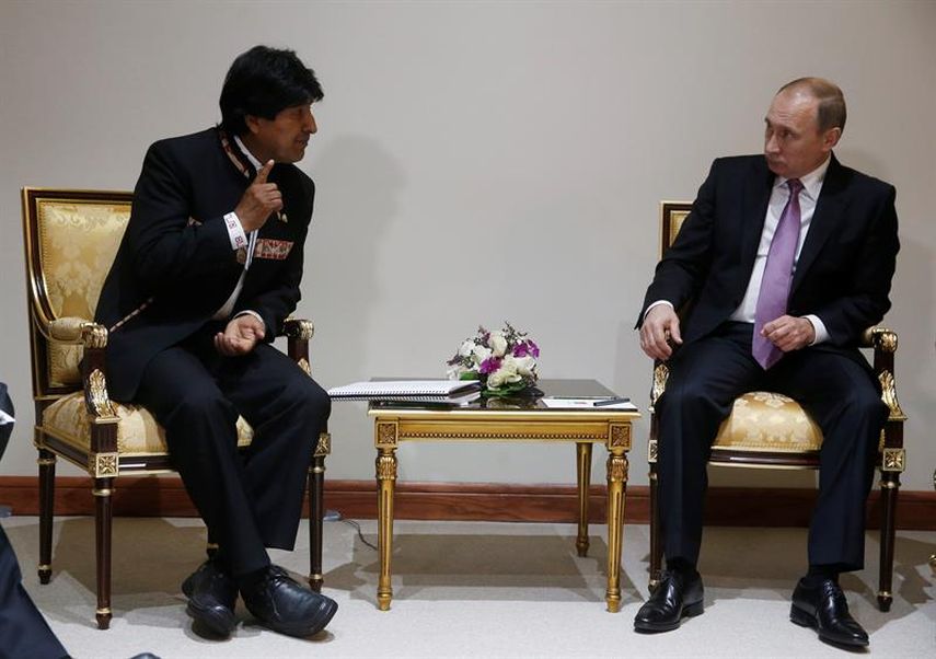 El presidente de Bolivia, Evo Morales conversó con Vladimir Putin, presidente de Rusia (EFE)