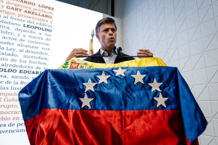 El líder opositor venezolano, Leopoldo López, durante una rueda de prensa,&nbsp; el 27 de octubre de 2025, en Madrid (España).&nbsp;