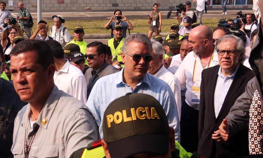 El presidente de Colombia, Iván Duque en compañía del secretario general de la Organización de Estados Americanos, Luis Almagro, visitan Cúcuta. 