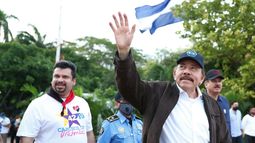 El dictador Daniel Ortega durante un evento partidario.