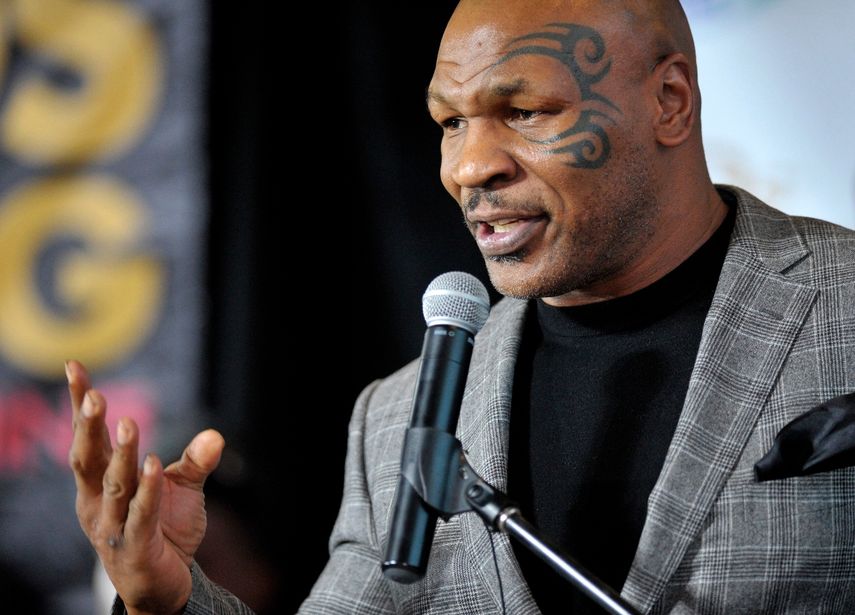 El excampeón mundial Mike Tyson durante una rueda de prensa, en Bethlehem, Pennsylvania, el 21 de febrero de 2014.