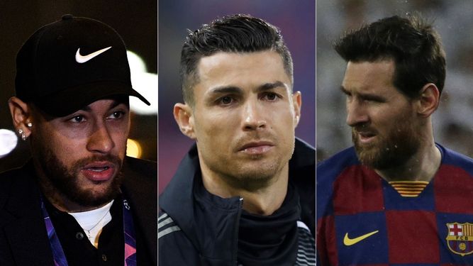 Neymar, Lio Messi y Cristiano Ronaldo.