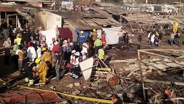 El mercado de Tultepec, en el Estado de México (México) quedó destruido con la explosión.