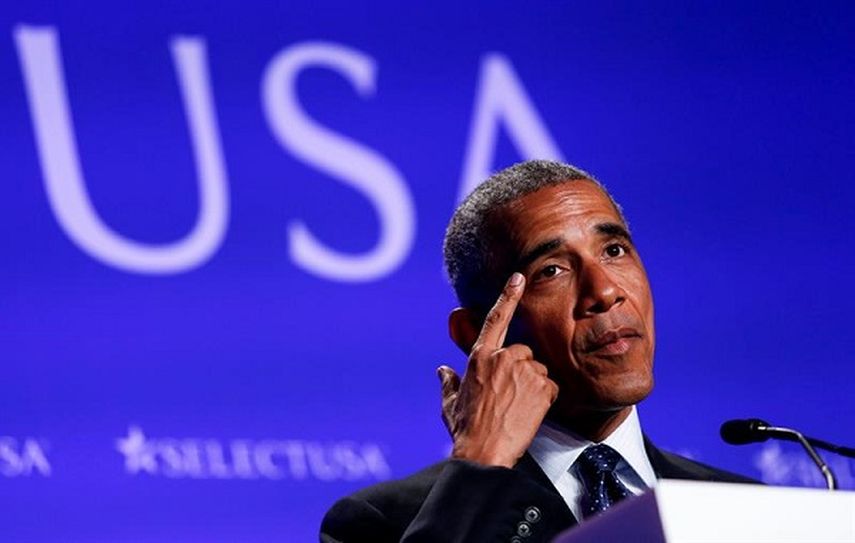 Barack Obama, pronuncia un discurso durante la cumbre de inversión Select USA celebrada en el hotel Washington Hilton de la capital estadounidense (EFE)