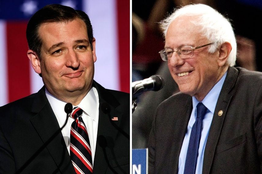 Los senadores Ted Cruz y Bernie Sanders se adjudicaron el triunfo en las primarias de sus respectivos partidos. (EFE/Archivo)