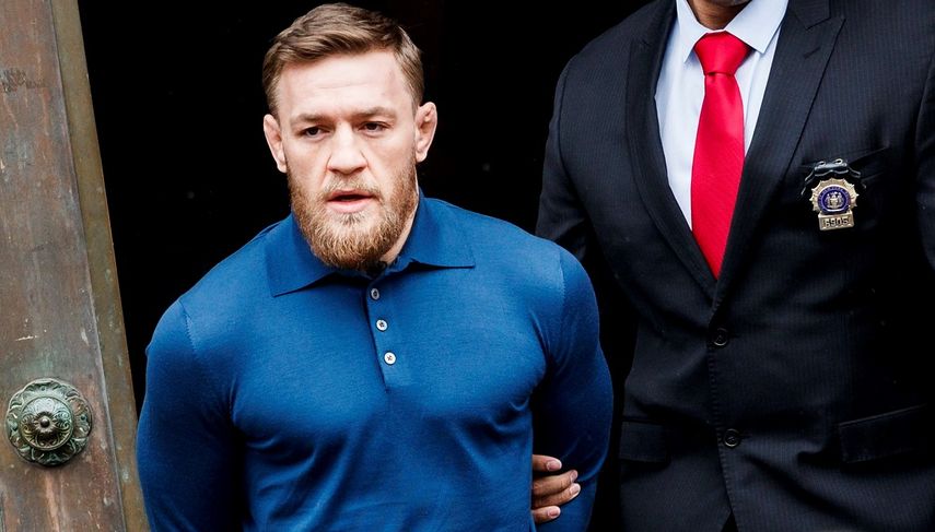 Fotografía de archivo del luchador irlandés Conor McGregor cuando fue arrestado en abril de 2018 por la policía de Nueva York tras su participación en un incidente violento.