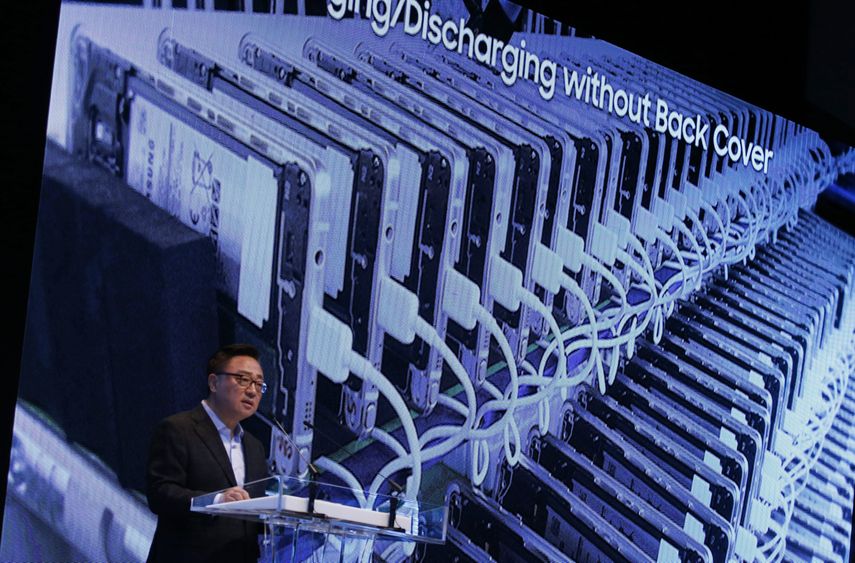El presidente de&nbsp;&nbsp;Samsung&nbsp;Electronics Mobile Communication,&nbsp;Koh Dong-Jin, durante la rueda de prensa..&nbsp;