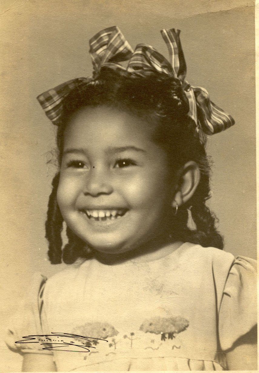 Tania Quintero con dos años de edad.