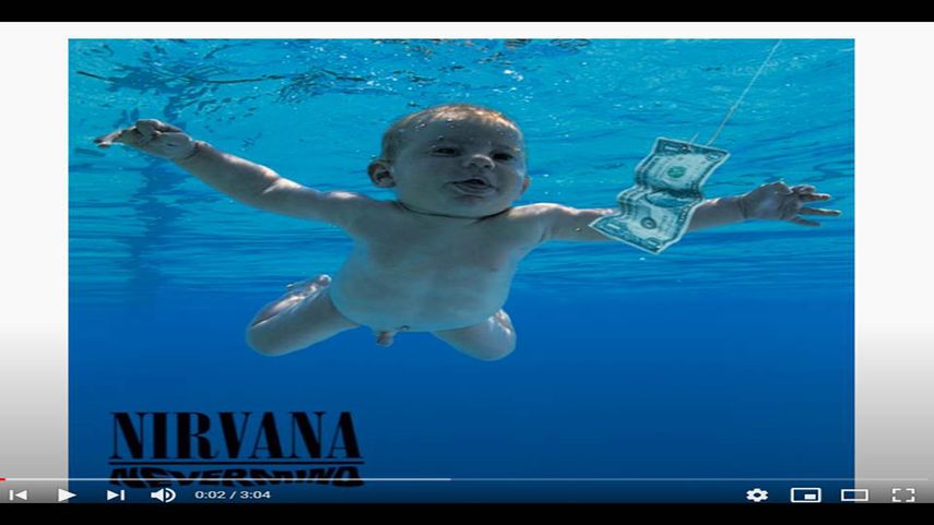Portada del álbum Nevermind del grupo de rock Nirvana.