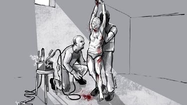 El colgamiento para aplicar&nbsp; corriente a las víctimas es uno de los métodos de tortura.&nbsp;