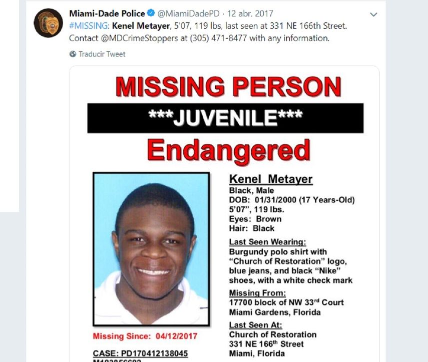 El joven ya se había escapado de su familia en 2017.&nbsp;