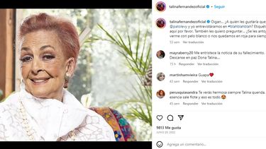 La presentadora mexicana Talina Fernández murió el 28 de junio de 2023 en Ciudad de México.