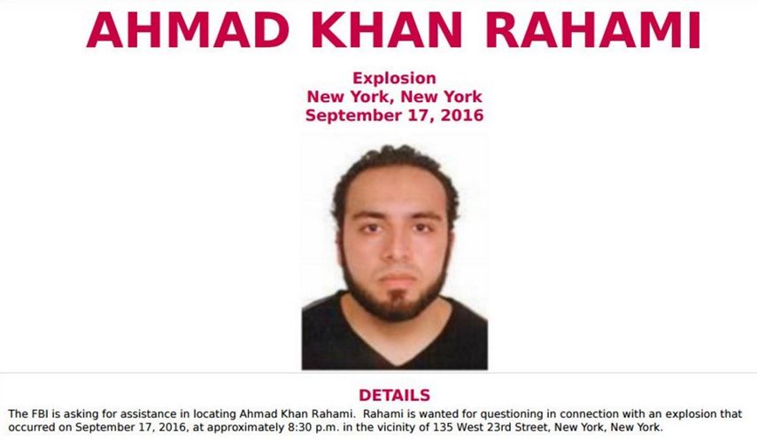 Captura de pantalla de Twitter donde se aprecia la foto de una persona identificada como Ahmad Khan Rahami, presuntamente vinculado con las explosiones en Nueva York.