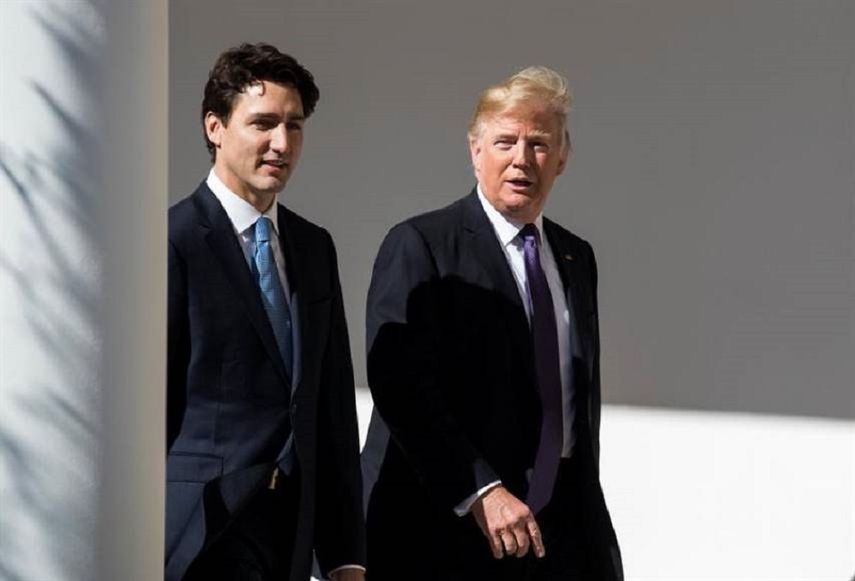 En la imagen, el presidente Donald J. Trump junto al primer ministro canadiense, Justin Trudeau.&nbsp;