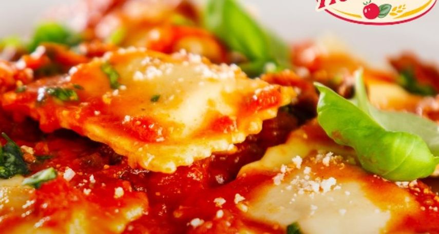 Pasta italiana con salsa de la marca Frescarini.