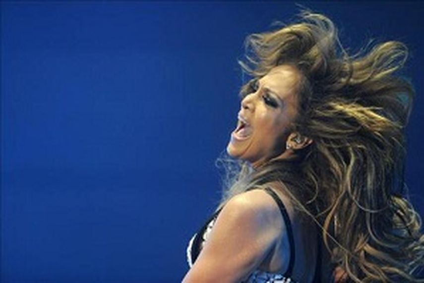 La cantante neoyorquina Jennifer Lopez canta en Rabat. (EFE)