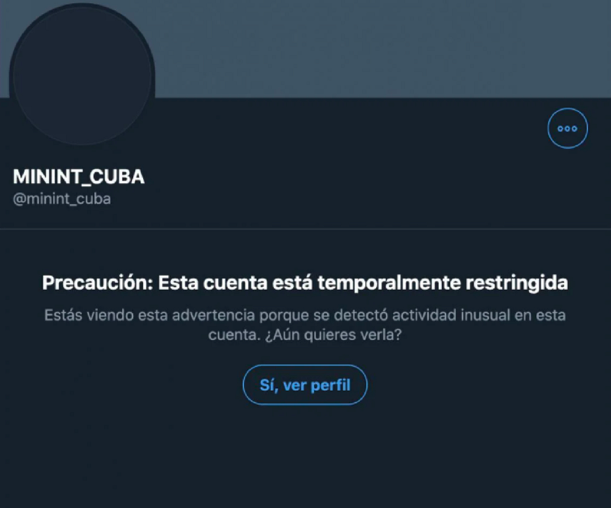 Twitter restringe al Ministerio del Interior de Cuba&nbsp;