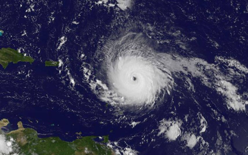 imagen satelital del huracán Irma en su paso por el Caribe.&nbsp;
