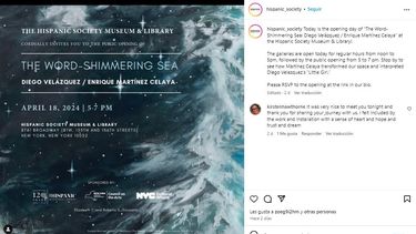 El museo Hispanic Society presenta la exposición El mar de las palabras: Diego Velázquez/Enrique Martínez Celaya del artista cubano Enrique Martínez Celaya.