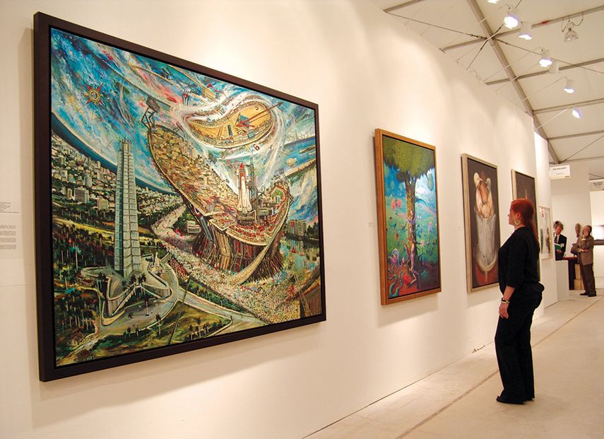 Vista parcial de unos de corridores expositores en Art Miami. (J.HERNÁNDEZ)