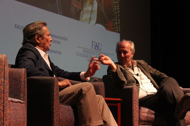 “Sin tí no hubieran habido estas películas”, le dijo Werner Herzog a José Koechlin, en el homenaje en la Florida Atlantic University, en Boca Raton, el 11 de febrero del 2022. 
