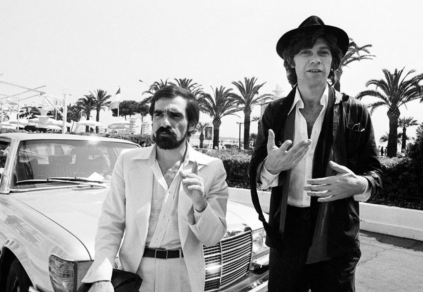 En esta foto del 29 de mayo de 1978, el director Martin Scorsese, a la izquierda, y el productor Robbie Robertson en Cannes, Francia, donde se encontraban para presentar Last Waltz en el Festival de Cine de Cannes.&nbsp;